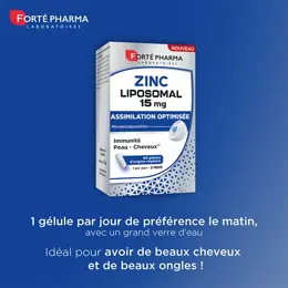 Forté Pharma Zinc Liposomal 15 mg Immunité Peau Cheveux 60 gélules végétales