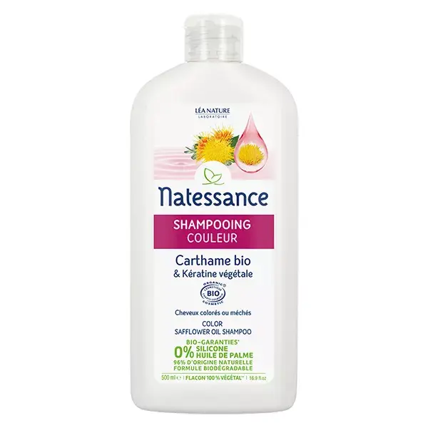 Natessance Shampoing Couleur Carthame & Kératine Bio 500ml