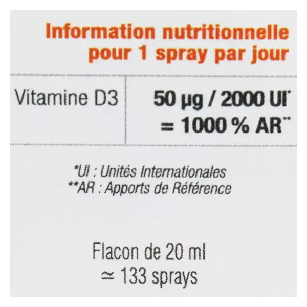 D.Plantes Vitamine D3 2000UI Originale Spray 20ml