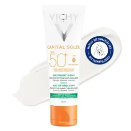 Vichy Capital Soleil Crème Solaire Visage Matifiante 3 en 1 SPF50+ 50ml