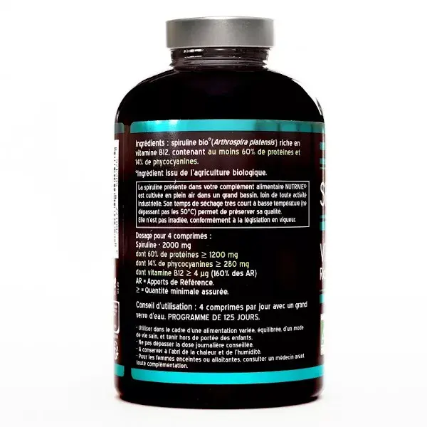 Nutrivie Spiruline Bio Fort Dosage Vitalité 500 comprimés