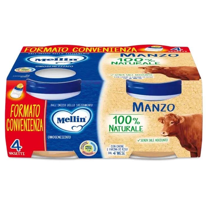 Mellin Omogeneizzato Manzo 100% Naturale 4x80g