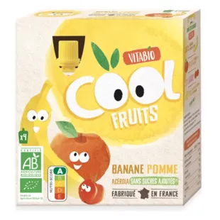 Vitabio Cool Fruits Banane et Pomme 4x90 gr
