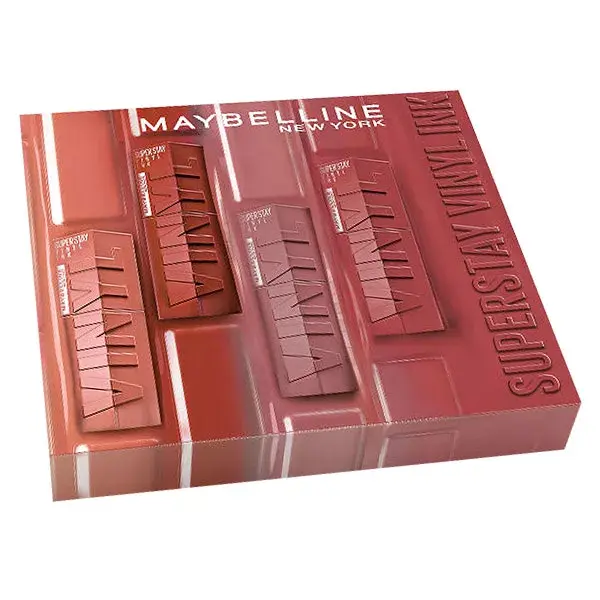 Maybelline New-York Superstay Vinyl Ink Nude Shock Coffret 4 Encres à Lèvres | Pas cher