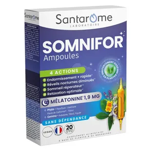 Santarome - Fiale Somnifor - Integratore alimentare per il sonno - Melatonina e piante