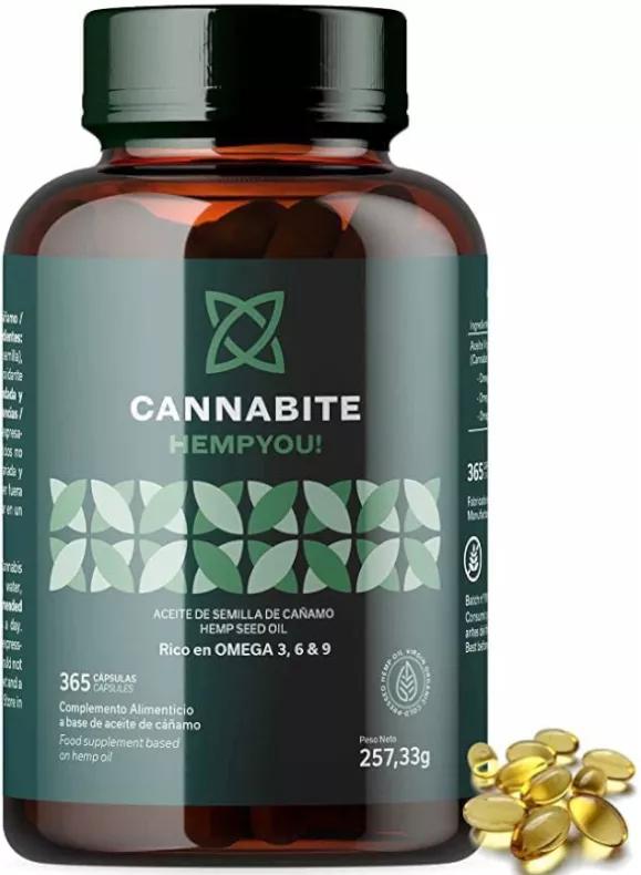 Huile de graines de chanvre Cannabite aux oméga 3, 6 et 9 365 gélules