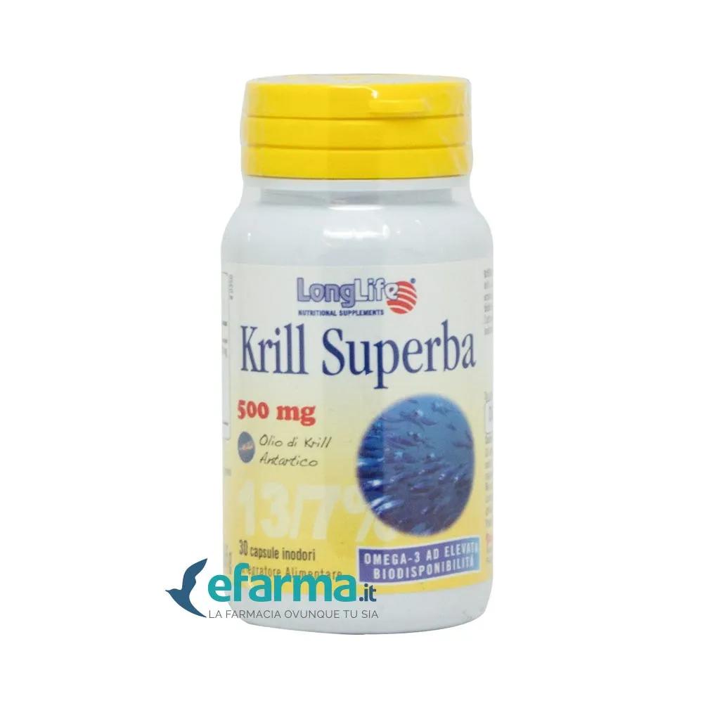 LongLife Krill Superba 500 mg Integratore di Olio di Krill Antartico 30 Capsule