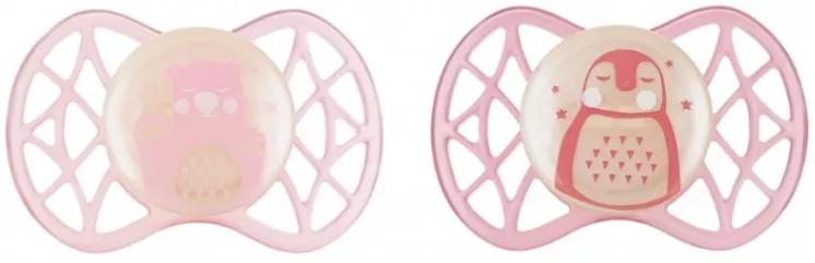 Nuvita Reflective Pacifiers Symmetrical Nipple +0m Pink 2 units