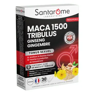 Santarome - Maca 1500 Tribulus Ginseng Zenzero - Tono Sessuale - 30 compresse