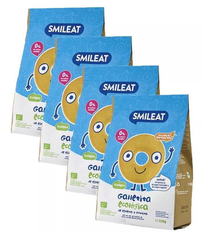 Smileat Dinkel-Kinderkekse mit Bio-Apfel 4x220 gr