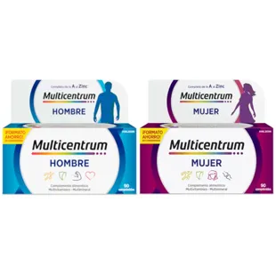 Multicentrum Hombre Multivitamínico Multimineral 90 Comprimidos + Mujer 90 Comprimidos