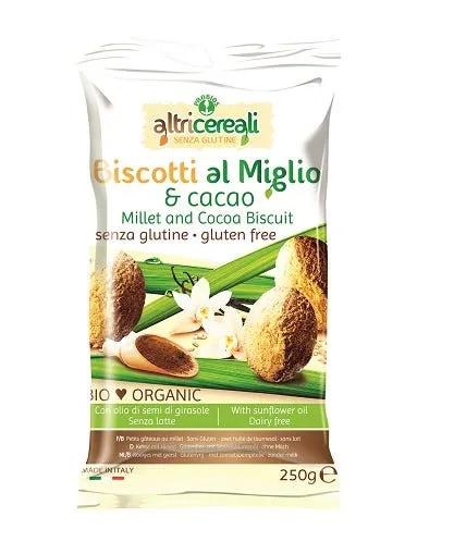 AltriCereali Biscotti Miglio Cacao BIologico Senza Glutine 250 g