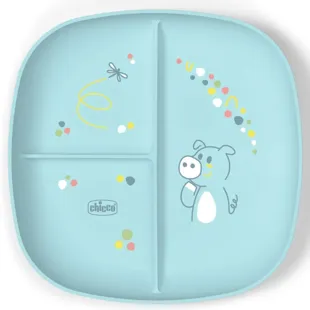 Chicco Compartmentalized Plate Blue +12m
