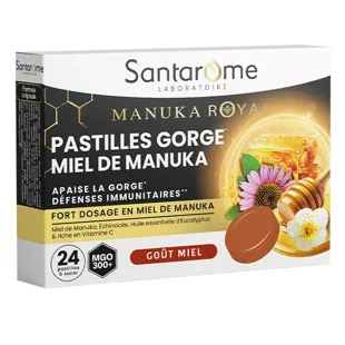 Santarome - Pastiglie per la gola Manuka - Mal di gola - 24 pastiglie