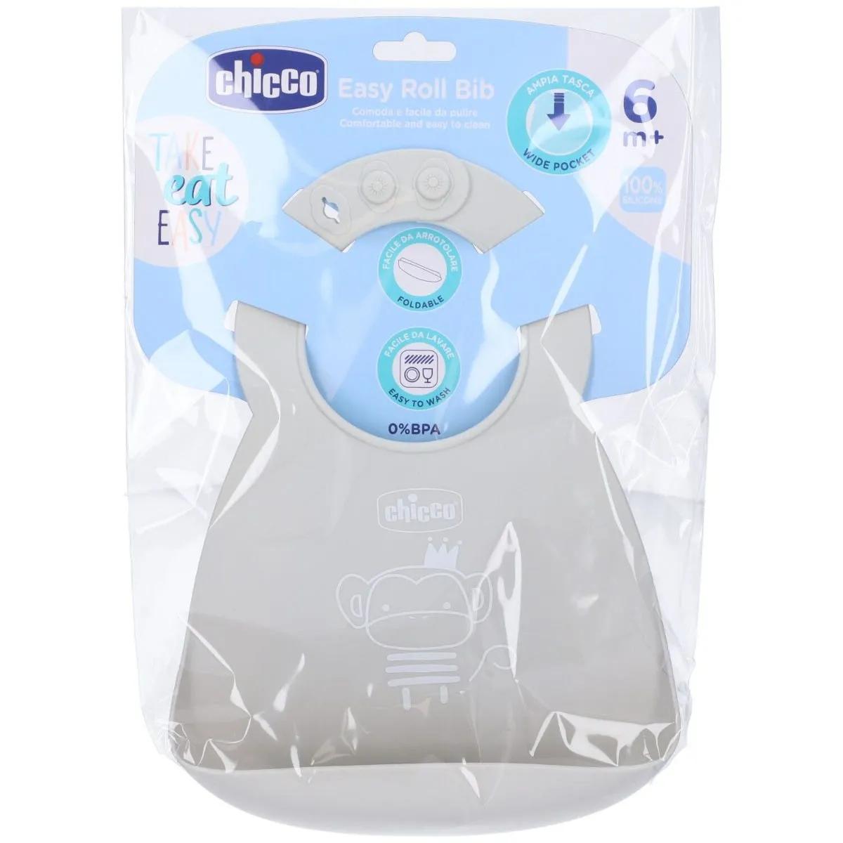 Chicco Bavaglino in Silicone Easy Roll +6m Colore Neutro