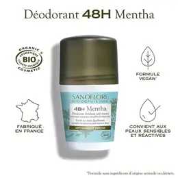 Sanoflore Déodorant Fraîcheur Mentha Roll-On 48h Bio 50ml