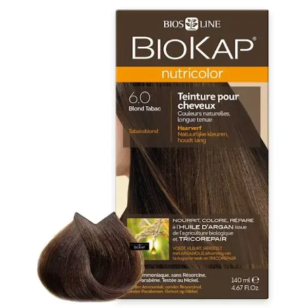 Biokap Nutricolor Teinture pour Cheveux 6.0 Blond Tabac 140ml