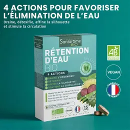 Santarome Bio - Rétention d'Eau Bio - Complément minceur - 15 comprimés