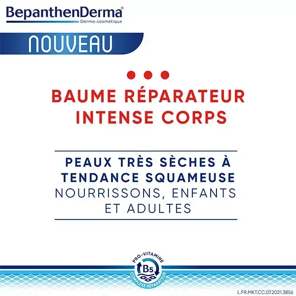 BepanthenDerma® Baume Réparateur Intense Corps Peaux Sèches et Sensibles 200ml