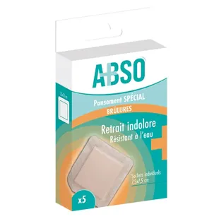 Medicazioni per ustioni superficiali ABSO Green Brand 7,5 x 8,5 cm - Scatola da 5