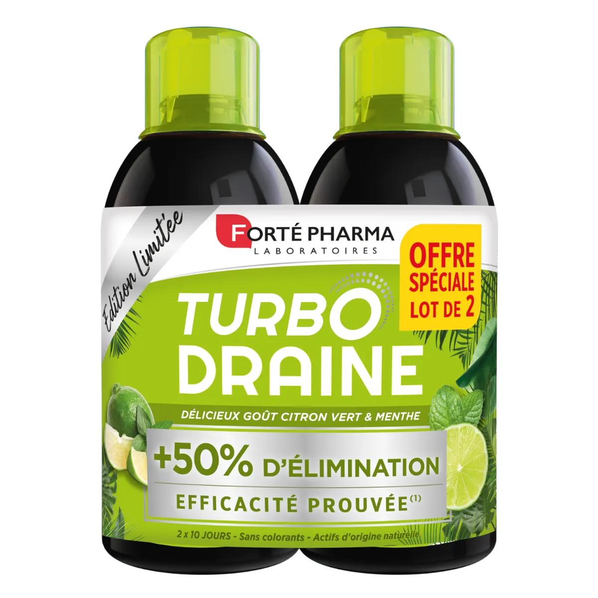 Forté Pharma TurboDraine Citron Menthe Draineur Minceur Lote de 2x500ml