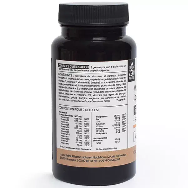 Nat & Form Vitamines & Minéraux Multivitamin' Liposomal 60 gélules végétales
