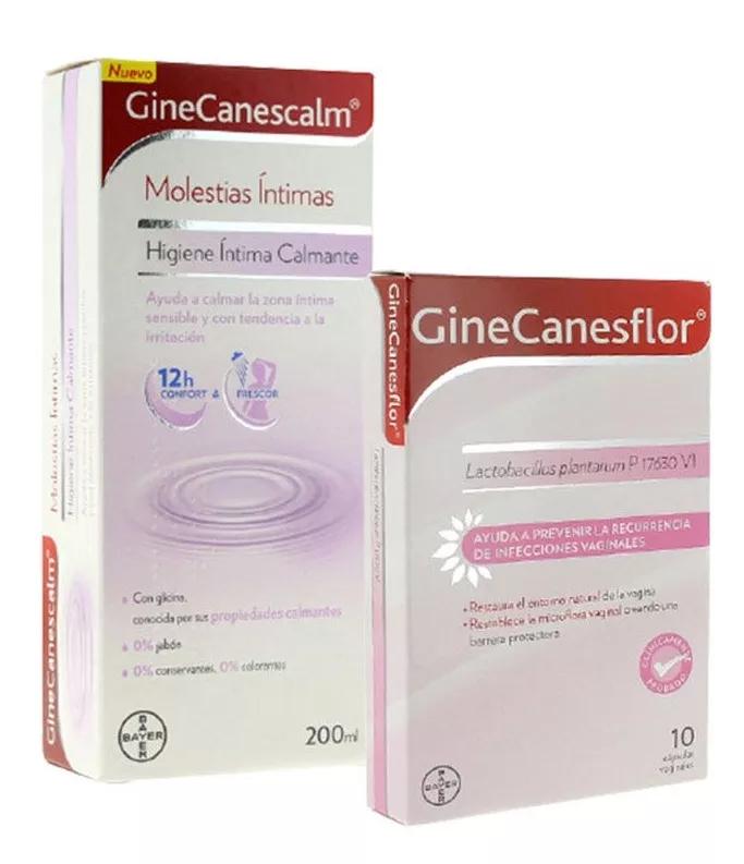 Bayer Ginecanesflor 10 Cápsulas Vaginais + Ginecanescalm 200ml