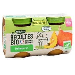 Blédina Les Récoltes Bio Potimarron Lot de 2 x 130g