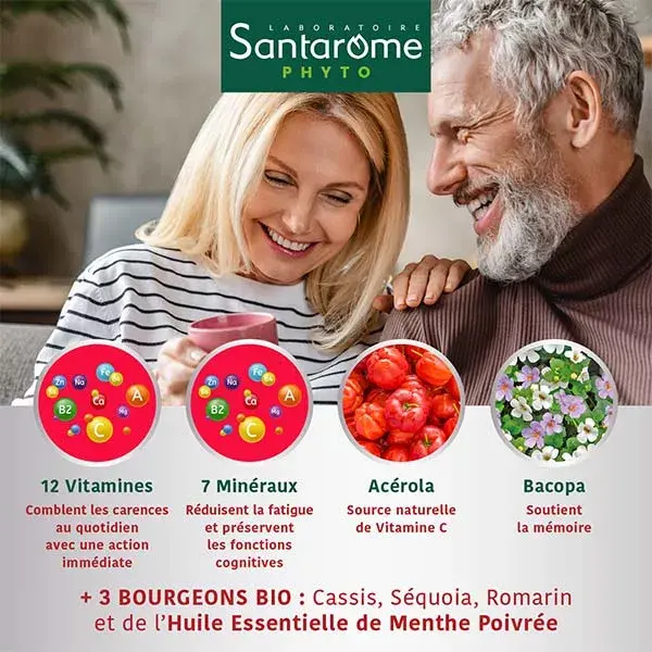 Santarome Bio Vita'max Multivitamines Sénior Energie & Vitalité 30 comprimés