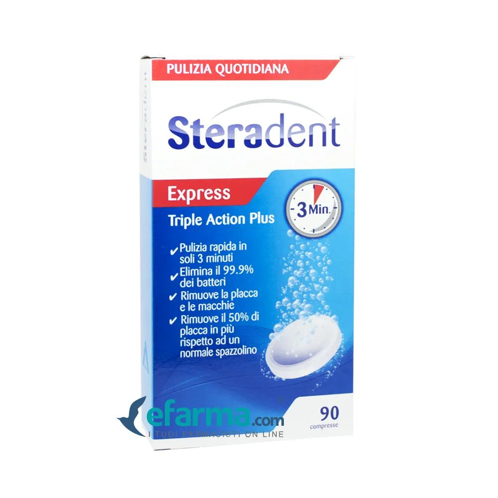 Steradent Tripla Azione Plus Pulizia Quotidiana Dentiera 90 Compresse