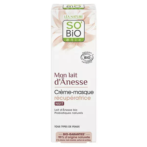 So'Bio Étic Mon Lait d'Ânesse Crème-Masque Récupératrice Nuit Bio 50ml