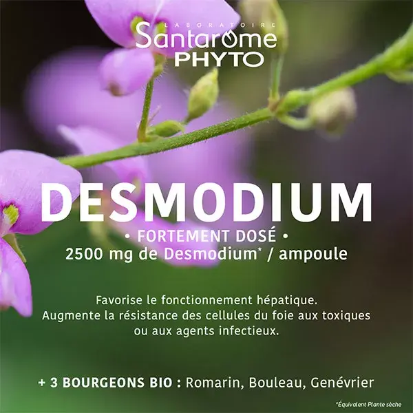 Santarome Phyto - Desmodium 2500 - Détoxifiant du Foie - 20 ampoules