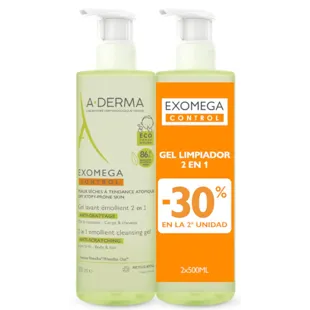 A-derma Exomega Duo Pack Gel Nettoyant 500 ml + 500 ml