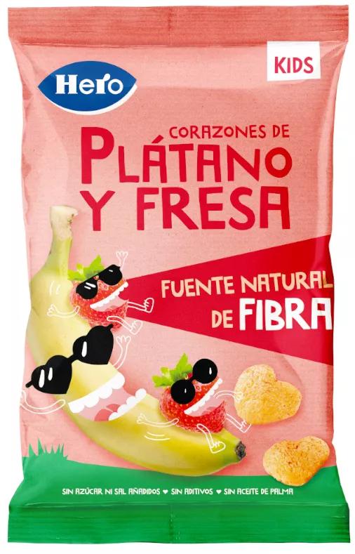 Hero Kids Snack Corazones Plátano y Fresa 30 gr