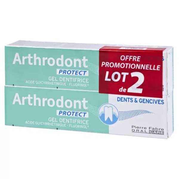 Arthrodont Protect crema dental Gel fluorado lote de 2 x 75ml