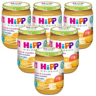 HiPP Tarrito de Frutas Variadas con Cereales BIO +6m 6x190 gr