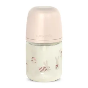 Suavinex Wonderland Slow Flow Glass Baby Bottle Pink +0m 120ml