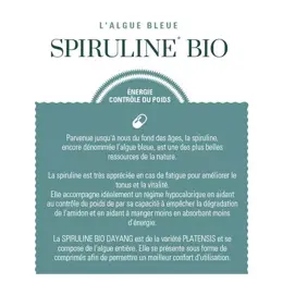 Dayang Spiruline Bio Energie Contrôle du Poids 120 comprimés