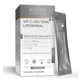 BIOCYTE VITAMINE C D3 ZINC 14 STICKS