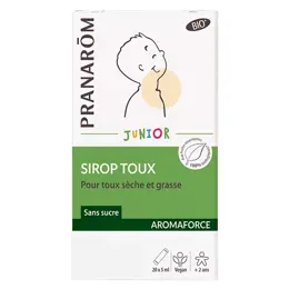 Pranarom Aromaforce Junior Sirop Toux Sèche et Grasse MonoDoses 20 Unités