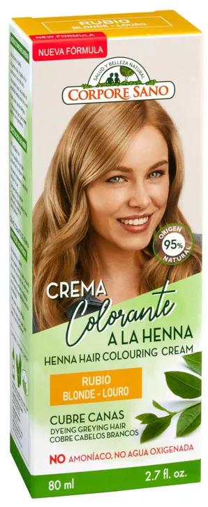 Corpore Sano Crema Colorante Henna Cubrecanas Cabello Rubio 80 ml