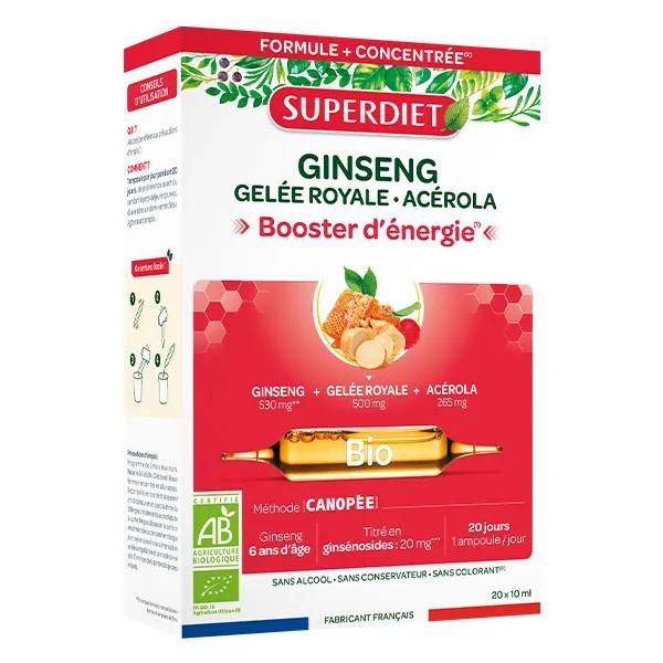 Superdiet Ginseng Bio Gelée Royale & Acérola 20 ampoules