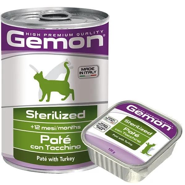 Monge Gemon Patè Con Tacchino Cibo Umido Gatti Sterilizzati Barattolo 400 G