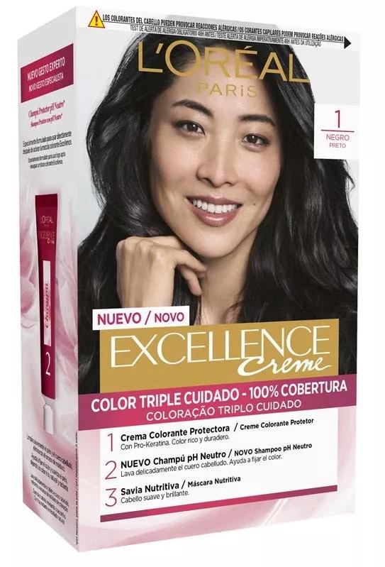 L'Oréal Excellence Creme Coloraçao Shade 1 Preto