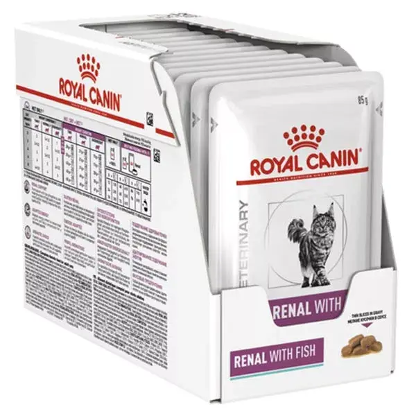 Royal Canin Veterinary Alimento para Gatos Cuidado Renal de Atún 12 sobres x 85g