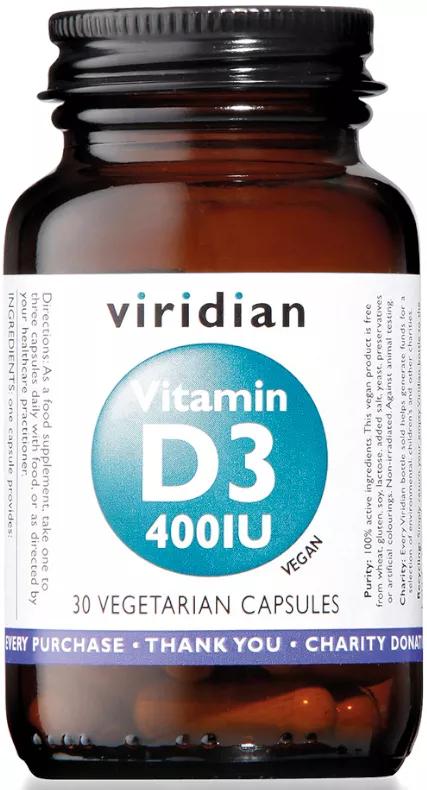 Viridian Vitamina D3 400IU 30 Cápsulas Vegetarianas
