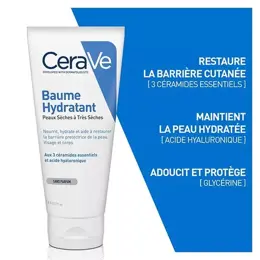 CeraVe Soins Baume Hydratant Visage et Corps Peaux Sèches à Très Sèches Lot de 3 x 50ml