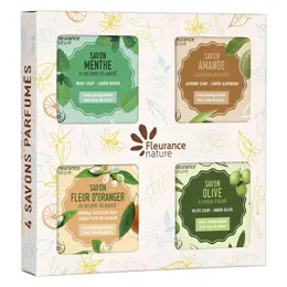 Fleurance Nature - Coffret 4 savons parfumés Bio - 4 savons de 100g