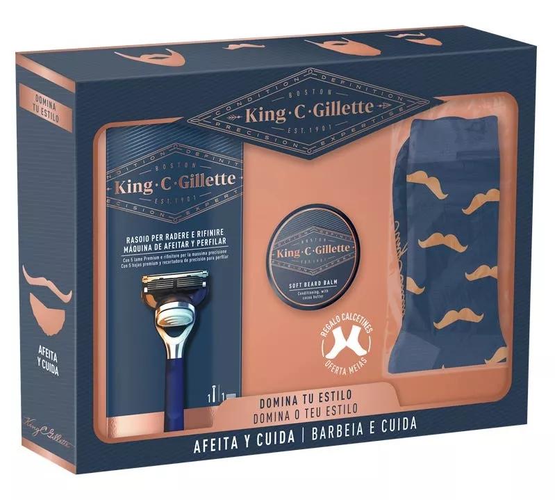 Gillette King Pack Precision Rasoir + Baume 100ml + CADEAU Chaussettes