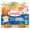 Babybio Repas Soir Pot Mouliné Carotte Quinoa +8m Bio 2 x 200g